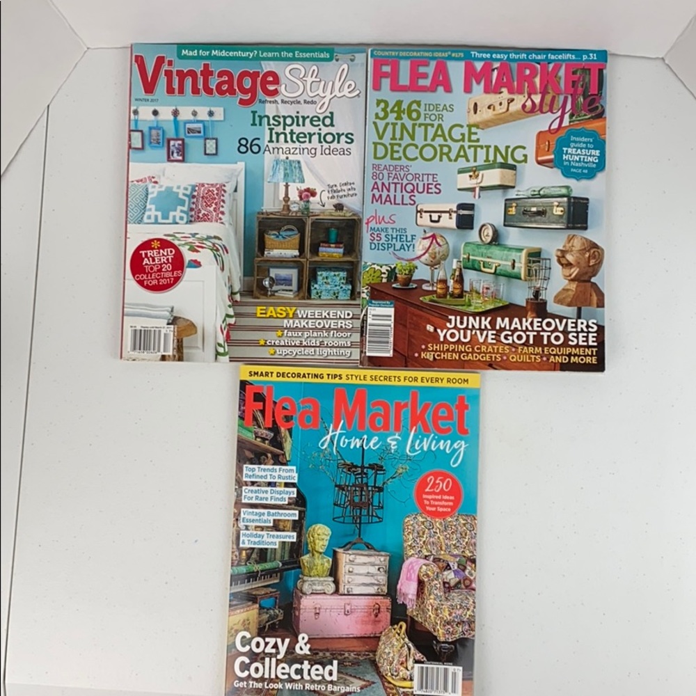 Flea Market Style Vintage Style Magazines Lot of 3